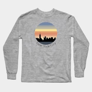 New York Sunset Skyline Long Sleeve T-Shirt